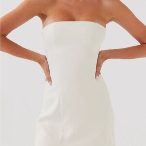 Elegant Strapless White Dress